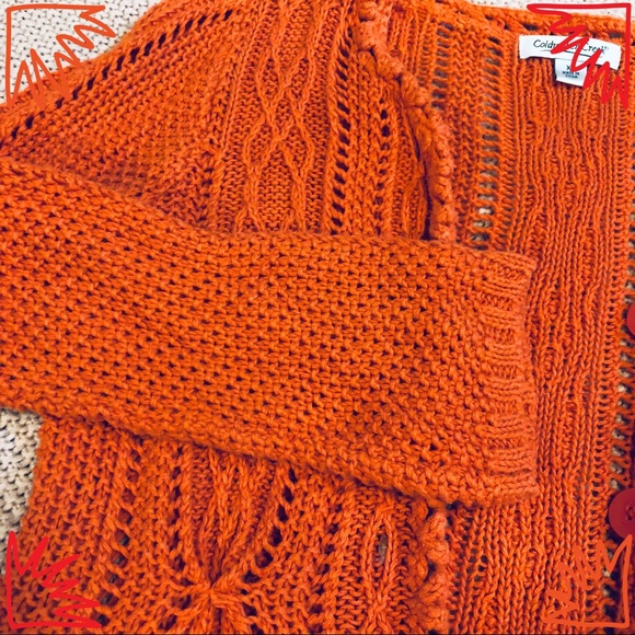 Orange cabled cardigan - Picture 5 of 5